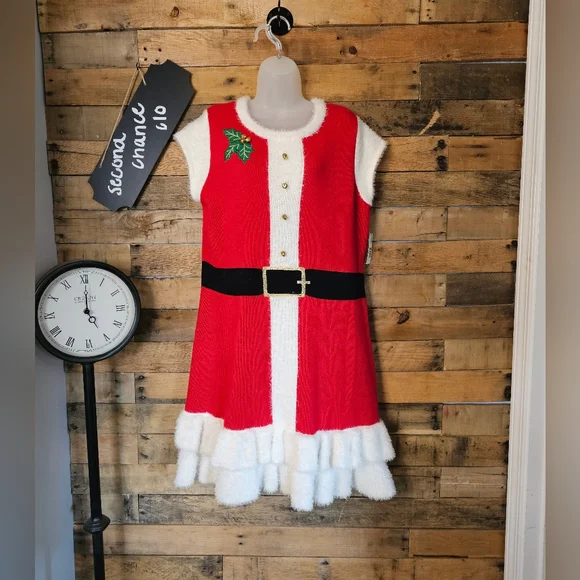 new directions | Dresses | Salenew Directions Womens Santa Christmas Red Sweater  Dress Size Sl | Poshmark